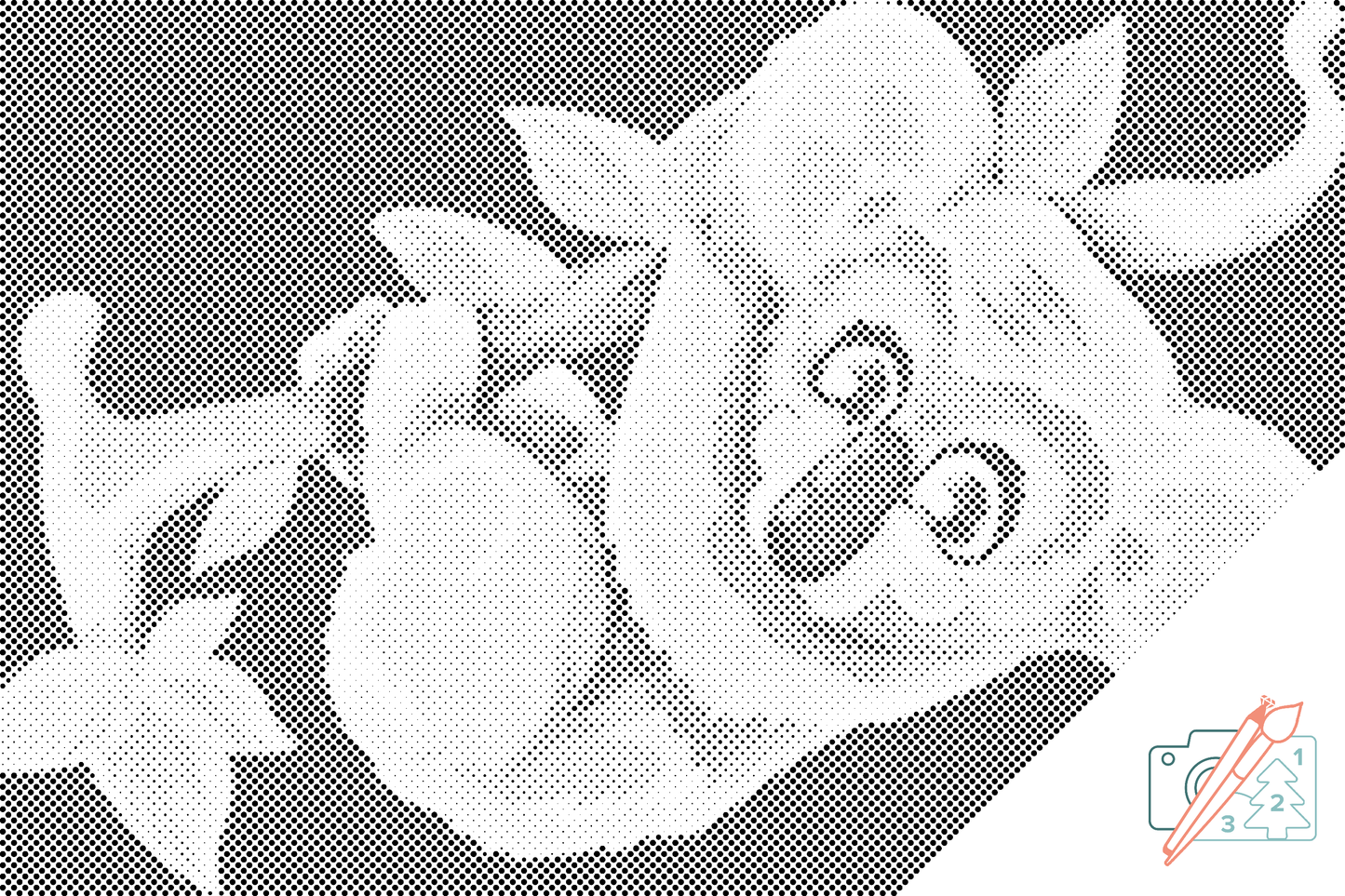 Mal-med-prikker -  Koala oppe i et træ