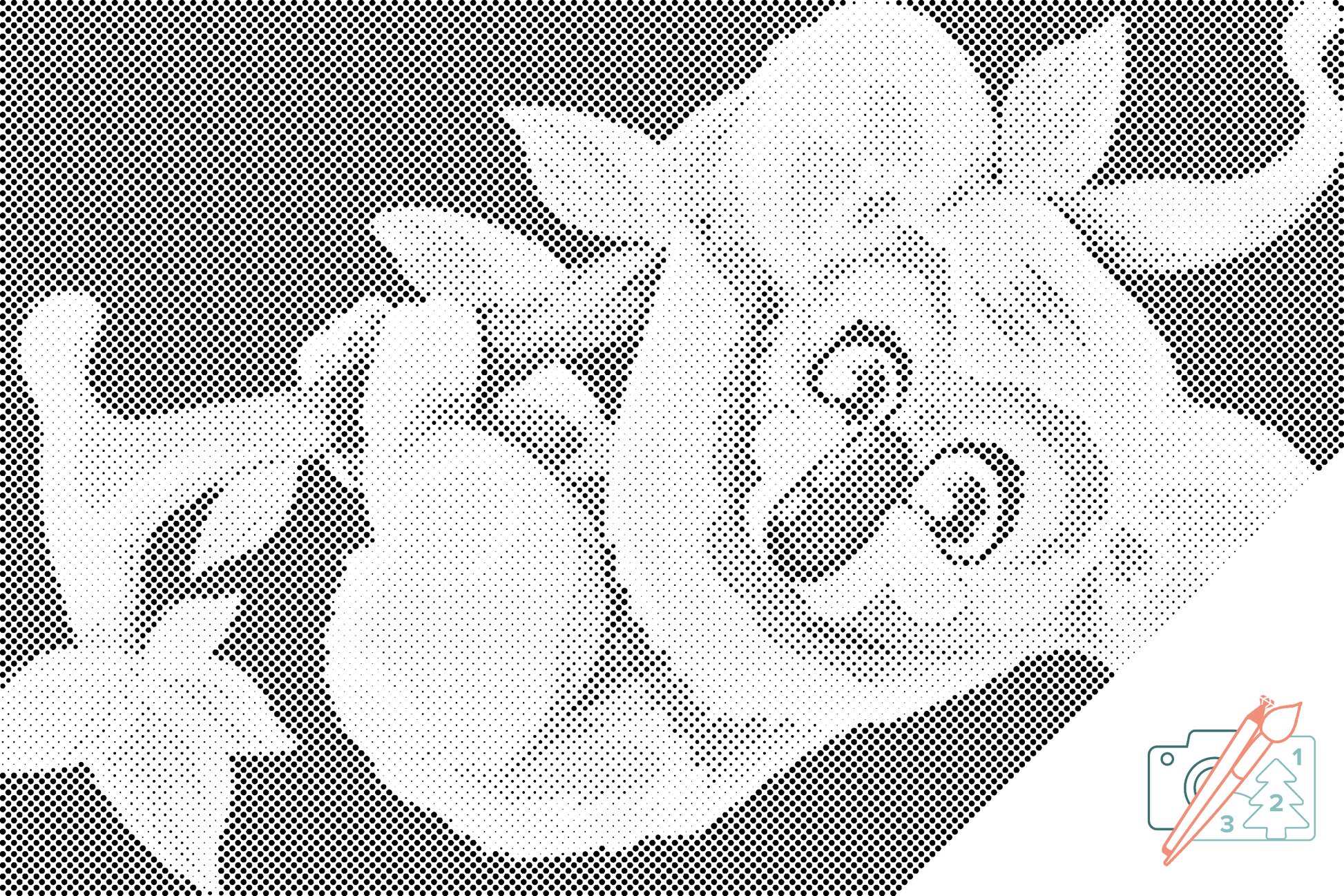 Mal-med-prikker -  Koala oppe i et træ