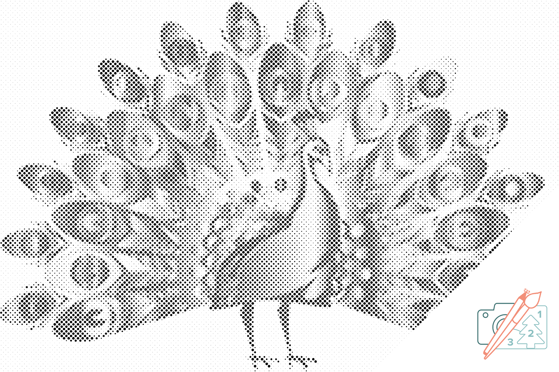 Mal-med-prikker -  Stolt påfugl