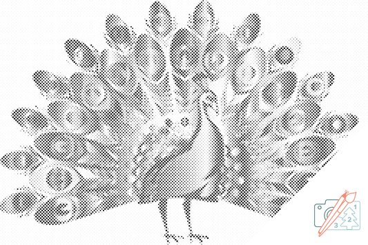 Mal-med-prikker -  Stolt påfugl