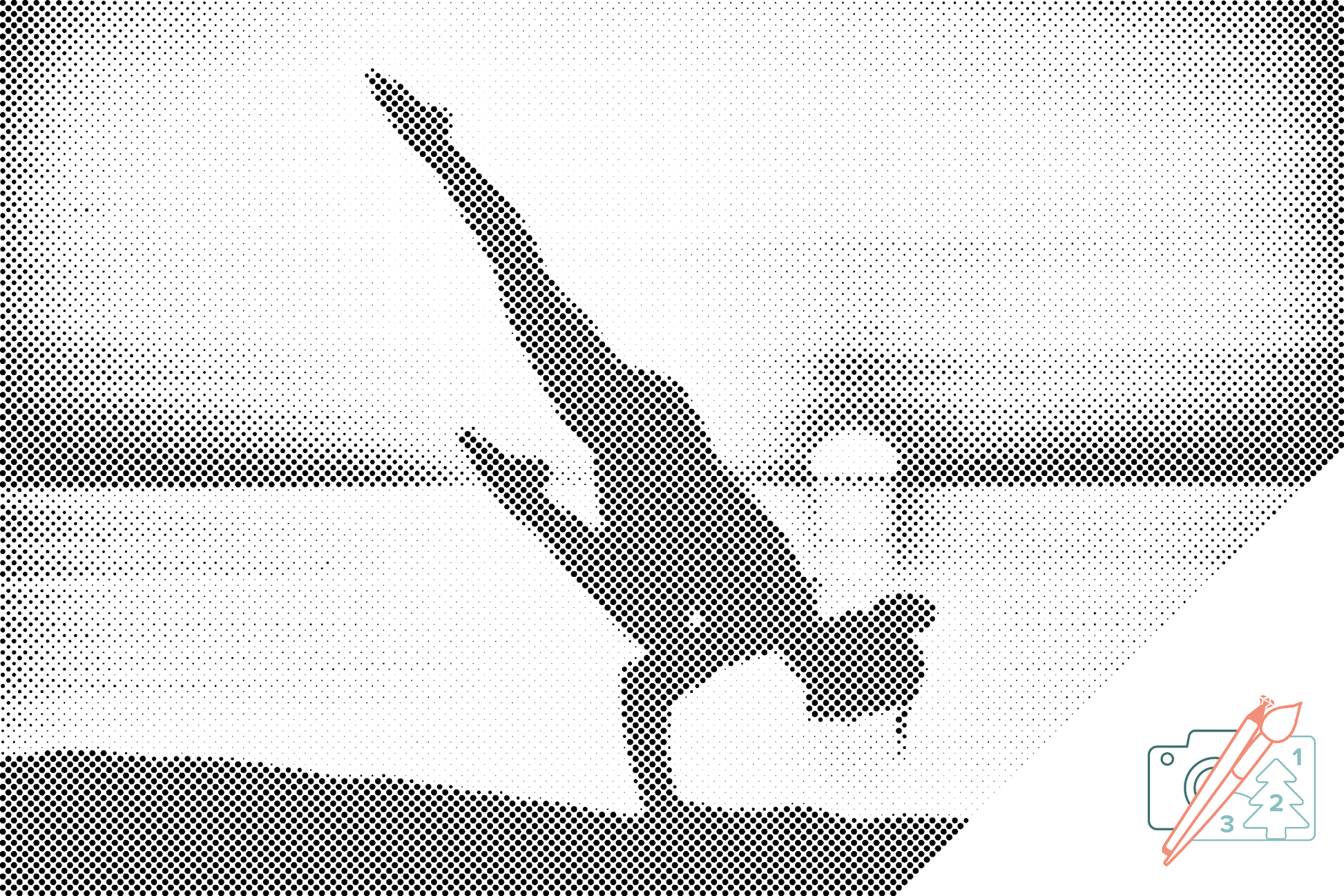 Mal-med-prikker -  Yoga på stranden