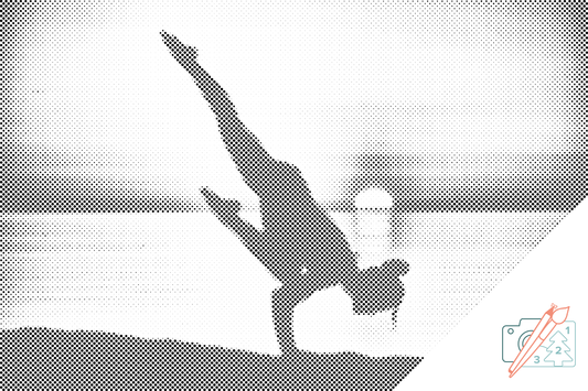 Mal-med-prikker -  Yoga på stranden