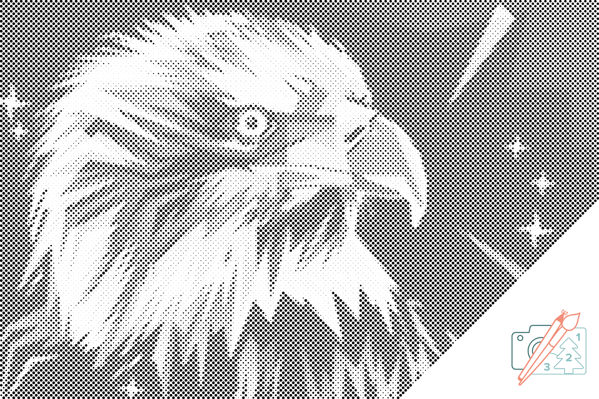 Mal-med-prikker -  Vector Eagle