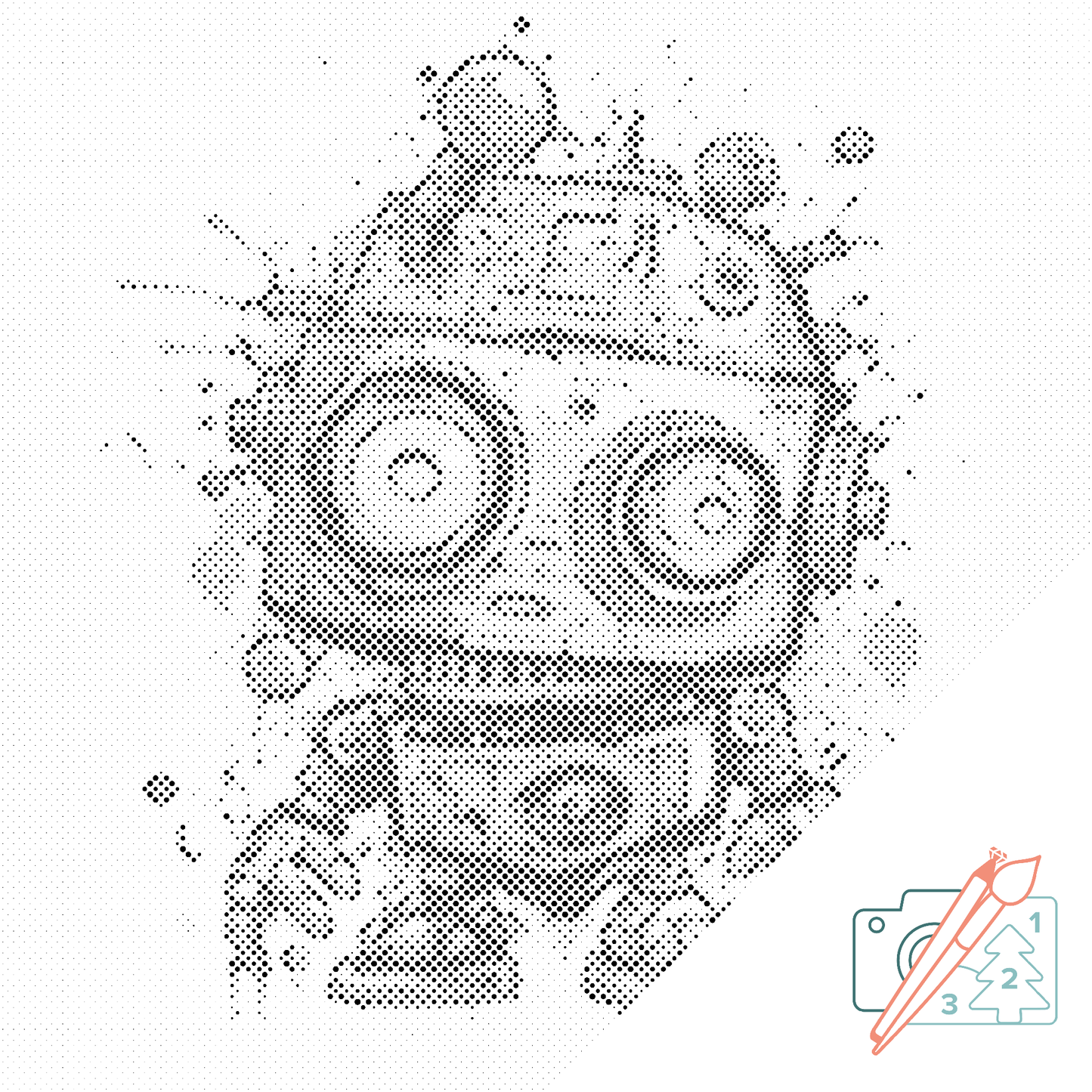 Mal-med-prikker -  Sød robot