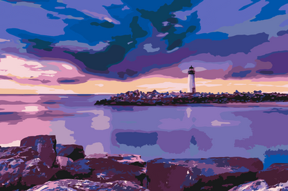 Paint by Numbers - Fyrtårn i Santa Cruz