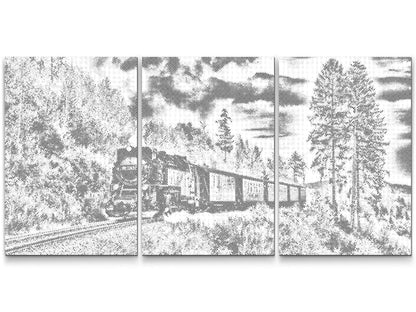 Mal-med-prikker -  Train Journey (sæt af 3)