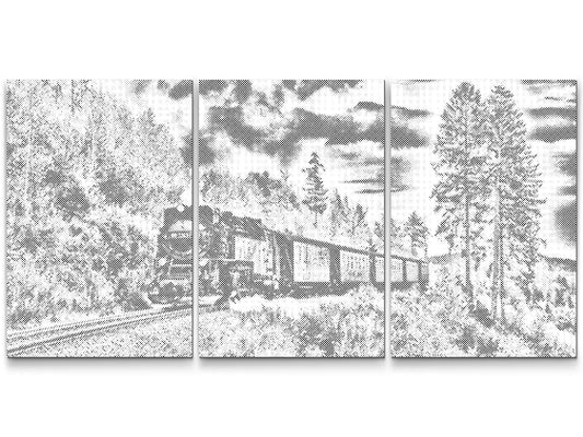 Mal-med-prikker -  Train Journey (sæt af 3)