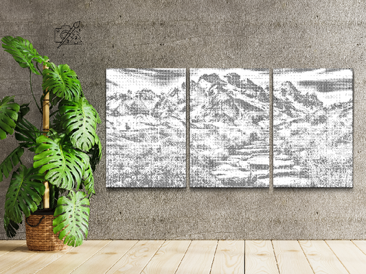 Bjerglandskab (sæt af 3)