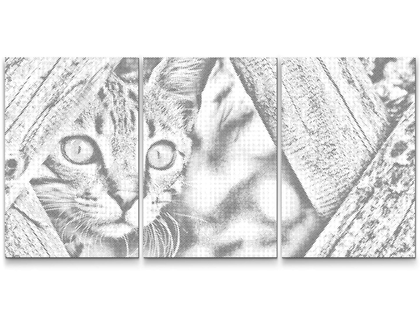 Mal-med-prikker -  Watchful Kitten (sæt af 3)
