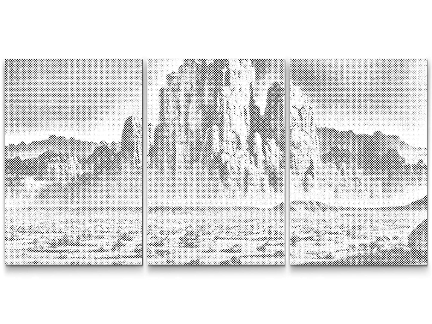Mal-med-prikker -  Desert Rock-formationer (sæt af 3)