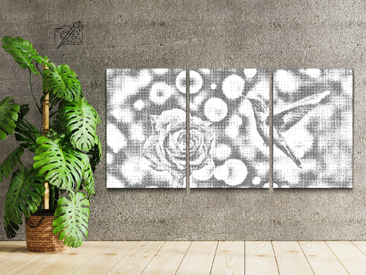 Kolibrien og Rosen (sæt af 3)