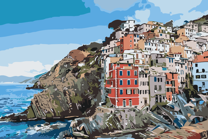 Paint by Numbers - Huse ved kysten