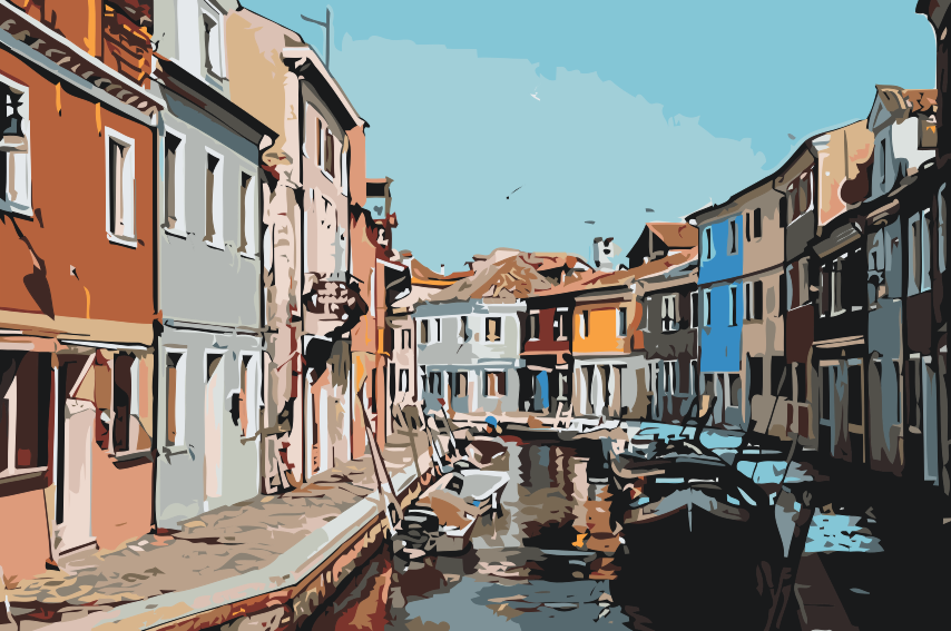 Paint by Numbers - Venetianske gondoler