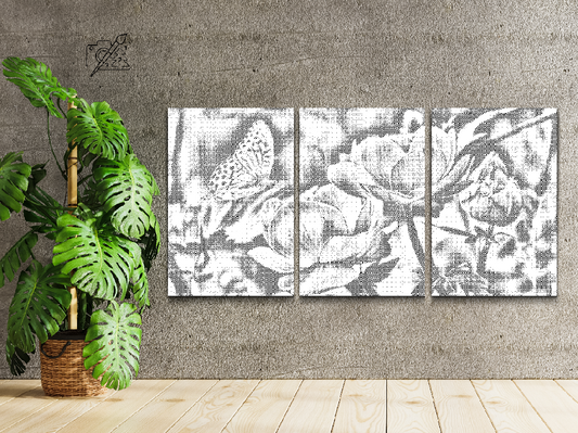 Sommerfugl på en Blomst (sæt af 3)