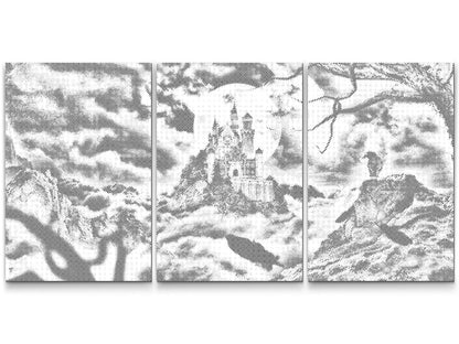 Mal-med-prikker -  Castle up in the Clouds (sæt af 3)