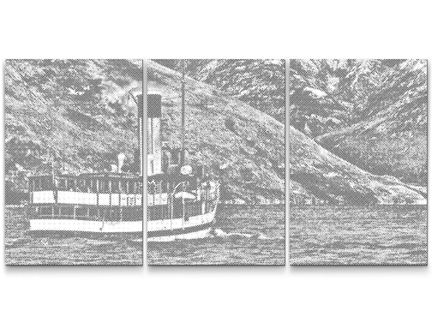 Mal-med-prikker -  Dampskib (sæt af 3)