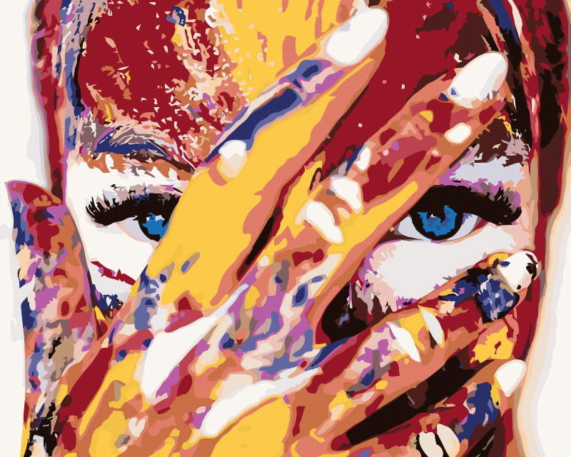 Paint by Numbers - Kvinde med blå øjne