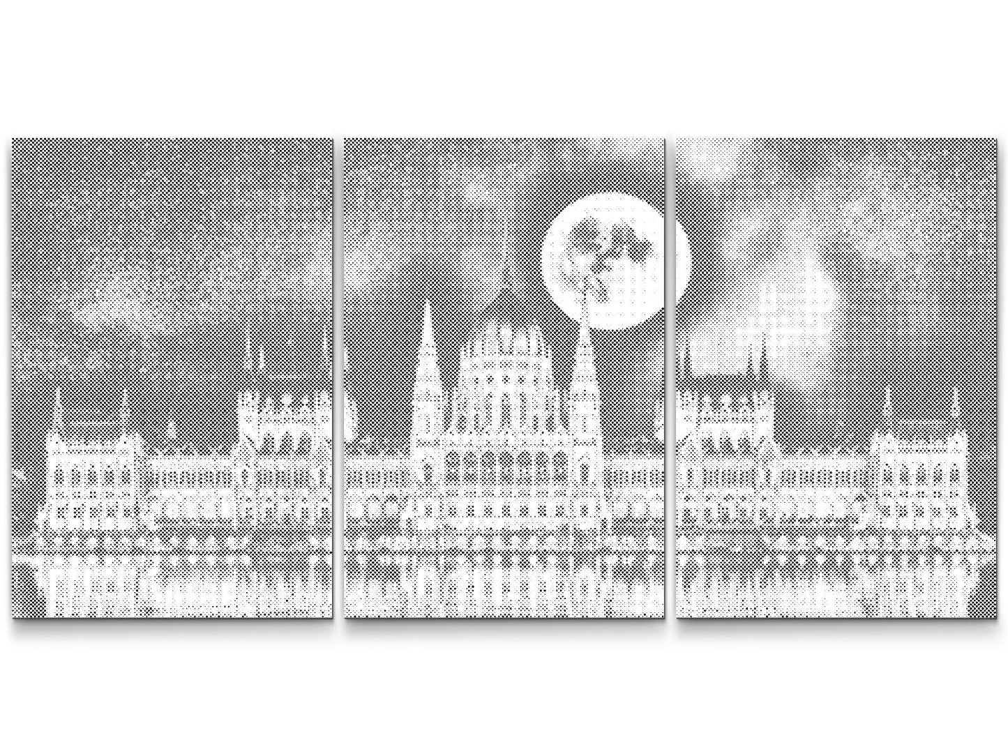 Mal-med-prikker -  Budapest i natten (sæt af 3)
