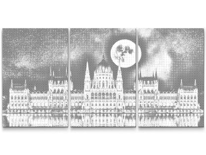 Mal-med-prikker -  Budapest i natten (sæt af 3)