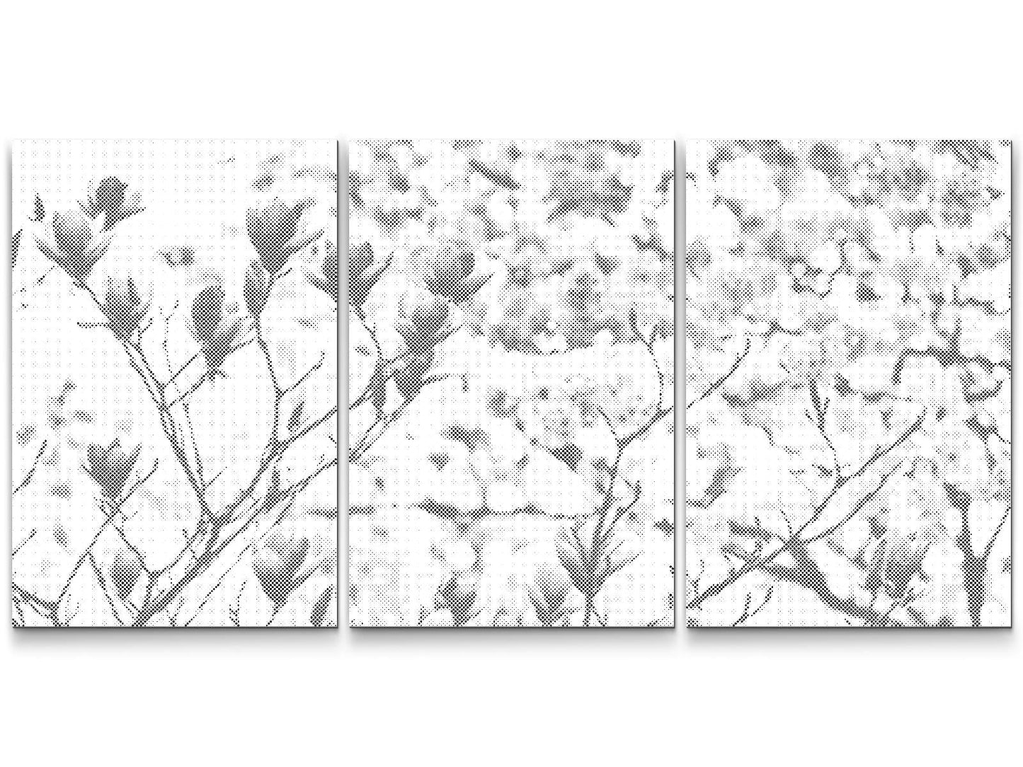 Mal-med-prikker -  Blomstrende Magnolia (Set af 3)