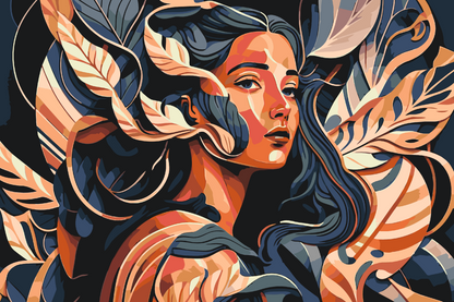 Paint by Numbers - Kvinde blandt blade