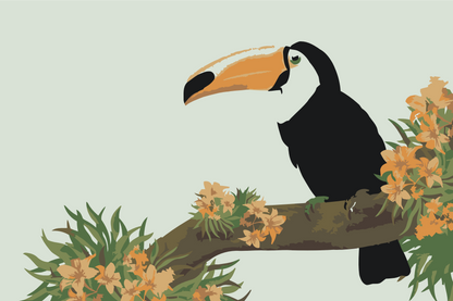 Paint by Numbers - Tucan på en trægren