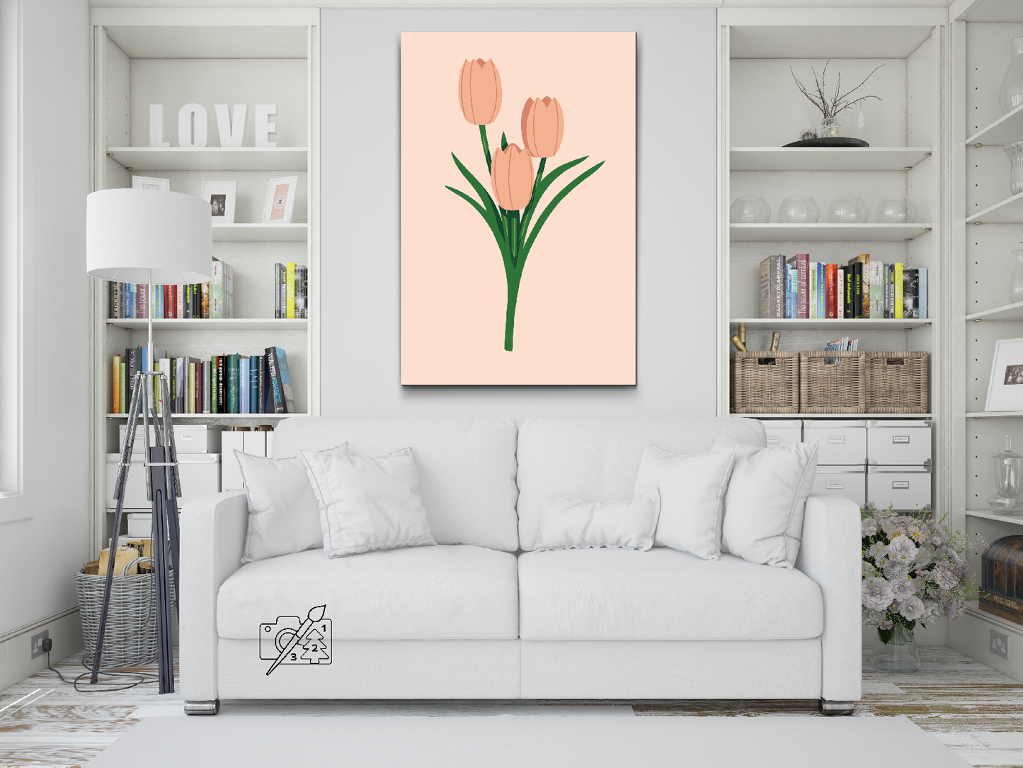 Paint by Numbers - Arvestykke Pink Tulipaner