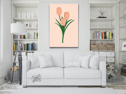 Paint by Numbers - Arvestykke Pink Tulipaner