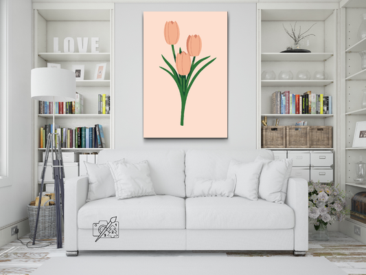 Paint by Numbers - Arvestykke Pink Tulipaner
