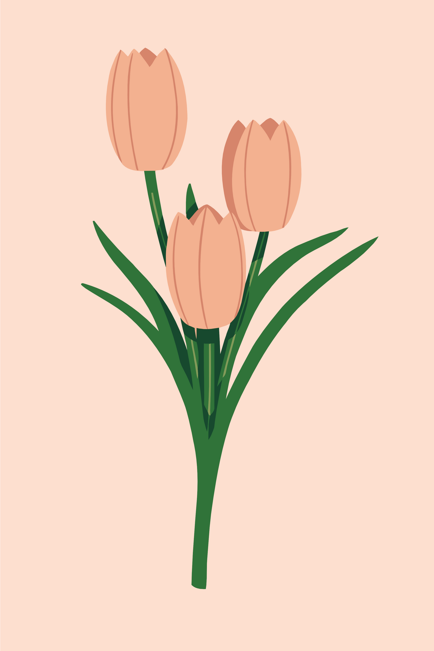 Paint by Numbers - Arvestykke Pink Tulipaner