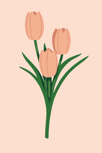 Paint by Numbers - Arvestykke Pink Tulipaner