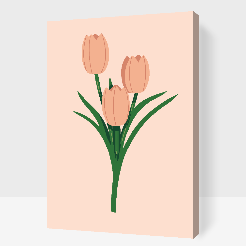 Paint by Numbers - Arvestykke Pink Tulipaner