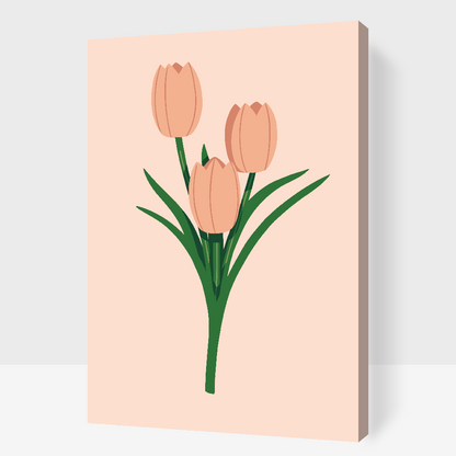 Paint by Numbers - Arvestykke Pink Tulipaner
