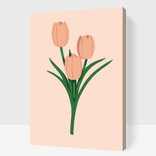 Paint by Numbers - Arvestykke Pink Tulipaner