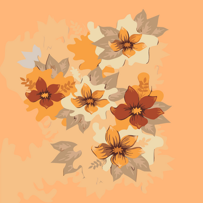 Paint by Numbers - Orange blomster