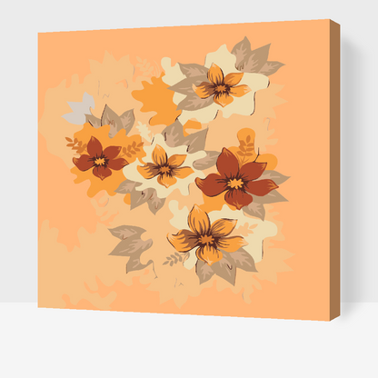 Paint by Numbers - Orange blomster