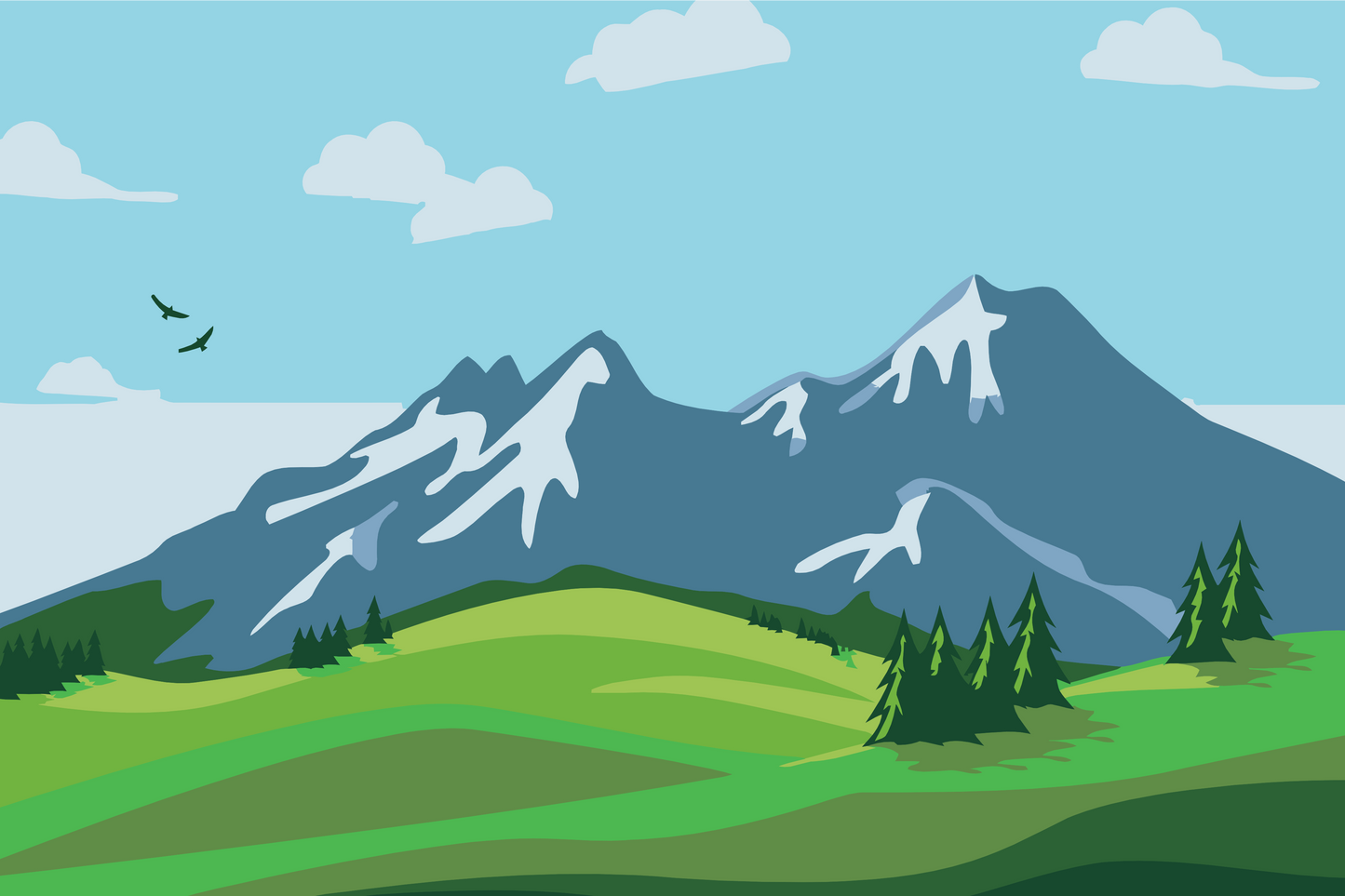 Paint by Numbers - Malede Bjerge