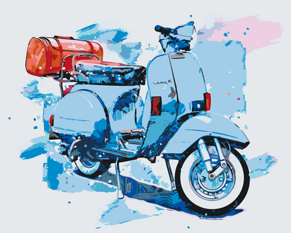 Paint by Numbers - Blå Vespa