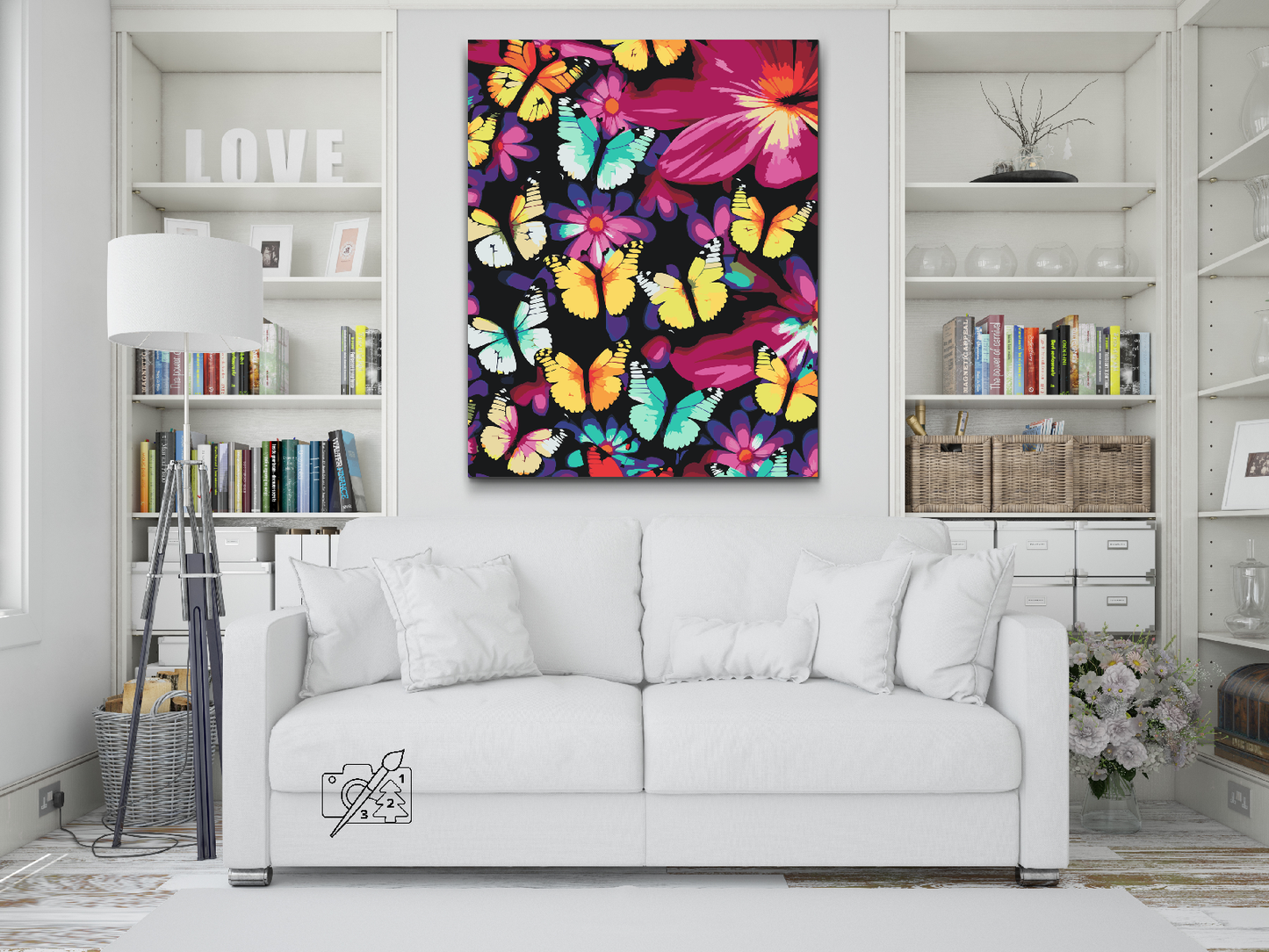 Paint by Numbers - Farverige sommerfugle