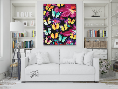 Paint by Numbers - Farverige sommerfugle