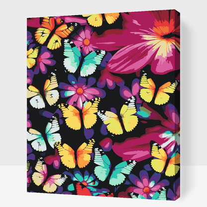 Paint by Numbers - Farverige sommerfugle