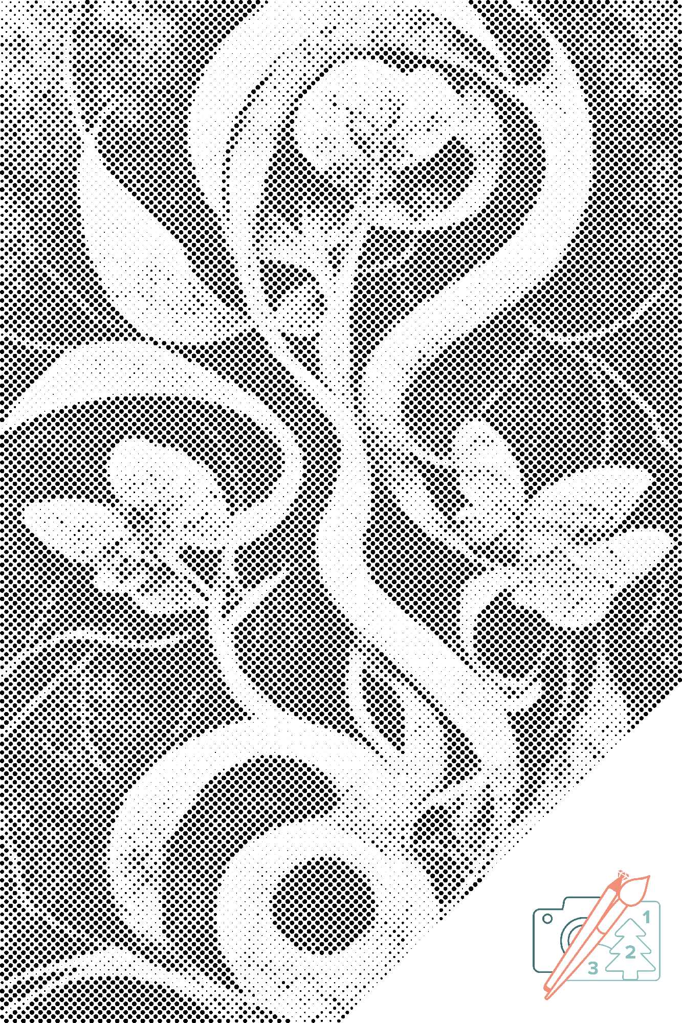 Mal-med-prikker -  Abstrakt blomst