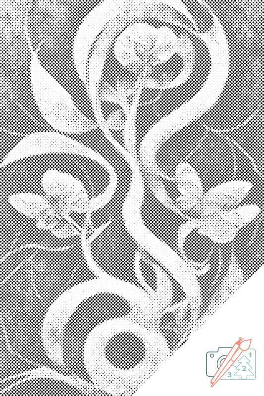 Mal-med-prikker -  Abstrakt blomst