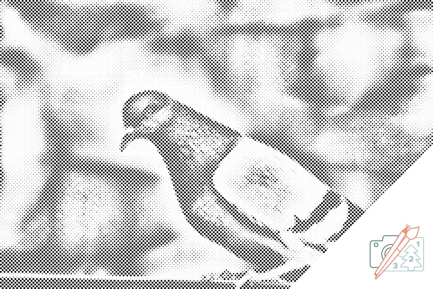 Mal-med-prikker -  En due
