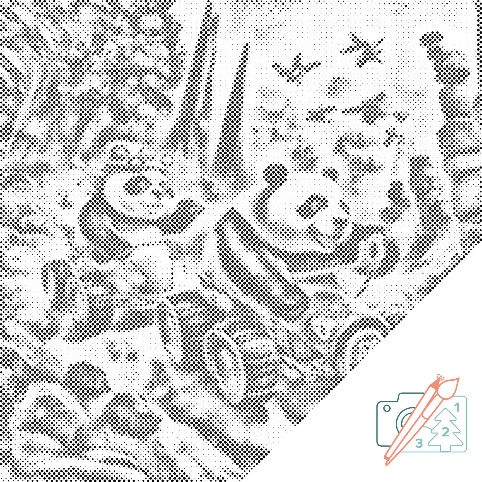 Mal-med-prikker -  Panda Race