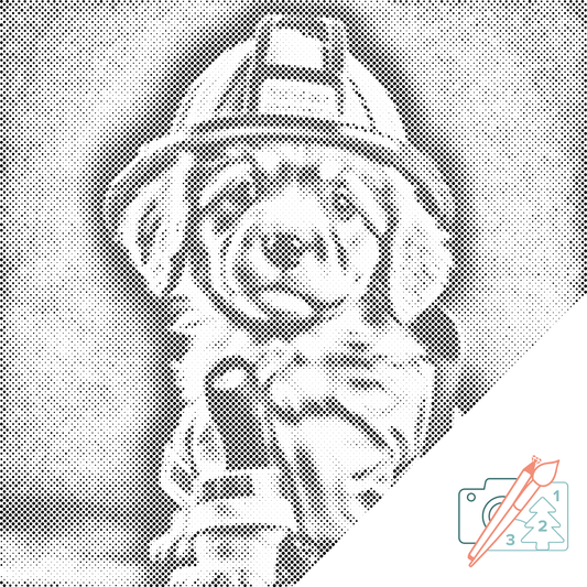 Mal-med-prikker -  Brandmandens hund