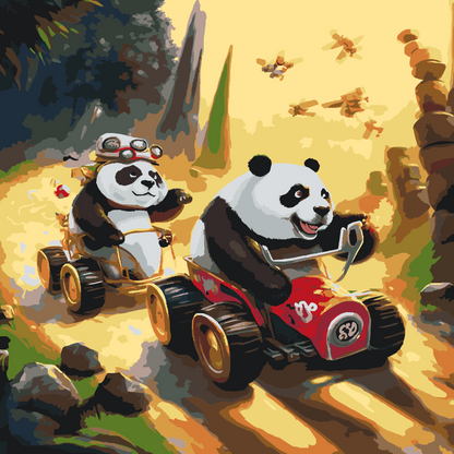 Paint by Numbers - Panda Race