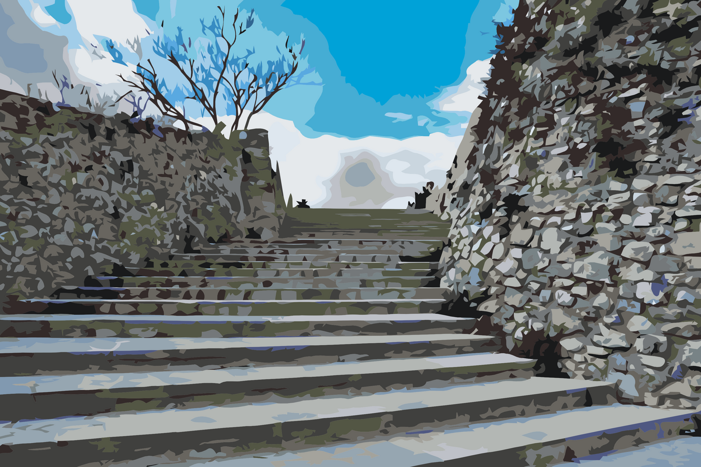 Paint by Numbers - Trappen til Morano Slot, Calabrien