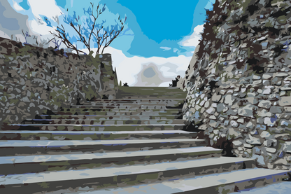 Paint by Numbers - Trappen til Morano Slot, Calabrien