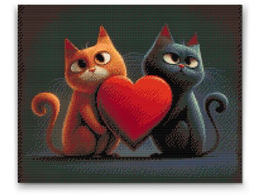 Diamond Painting - Katte forelskede